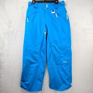 Oakley Snowboard Pants & Suspenders Mens Small Blue Ski Winter Loose Fit Outdoor